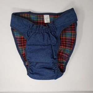 RPG Dog Diaper Wrap X Large Washable Denim Plaid Reusable Belly Band Dog NWT